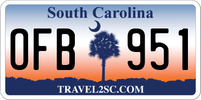 SC license plate OFB951