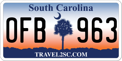 SC license plate OFB963