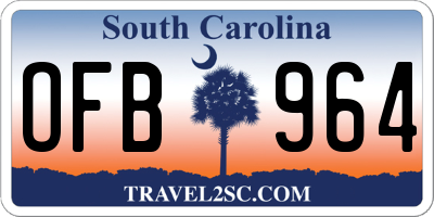 SC license plate OFB964
