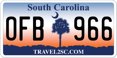 SC license plate OFB966