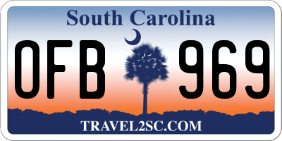 SC license plate OFB969