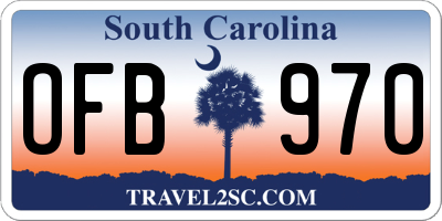 SC license plate OFB970