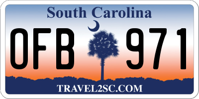 SC license plate OFB971
