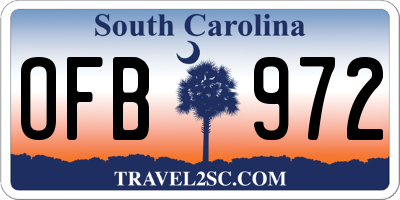 SC license plate OFB972