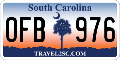 SC license plate OFB976
