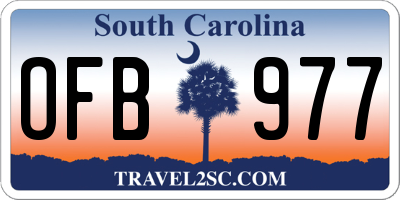 SC license plate OFB977
