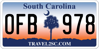 SC license plate OFB978