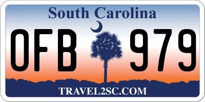 SC license plate OFB979
