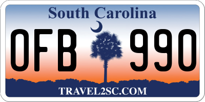 SC license plate OFB990