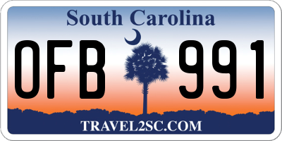 SC license plate OFB991