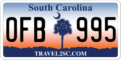 SC license plate OFB995
