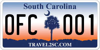 SC license plate OFC001