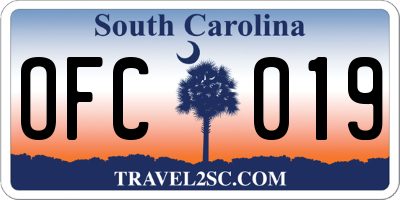 SC license plate OFC019