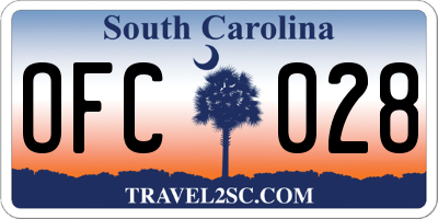 SC license plate OFC028
