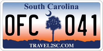 SC license plate OFC041
