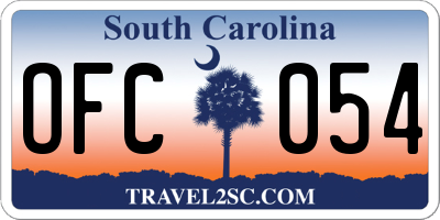 SC license plate OFC054