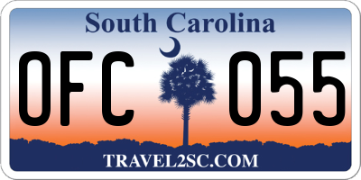 SC license plate OFC055
