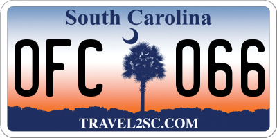 SC license plate OFC066