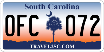 SC license plate OFC072