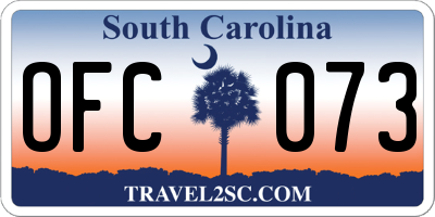SC license plate OFC073