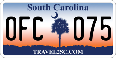 SC license plate OFC075