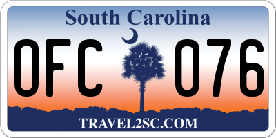 SC license plate OFC076