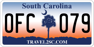 SC license plate OFC079