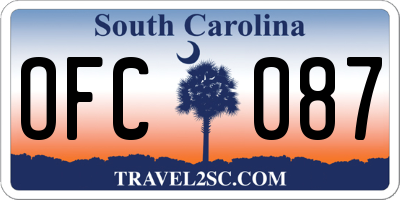 SC license plate OFC087