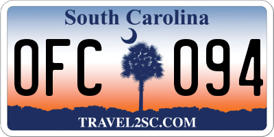 SC license plate OFC094
