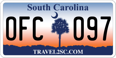 SC license plate OFC097