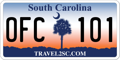 SC license plate OFC101
