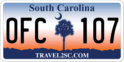 SC license plate OFC107