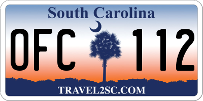 SC license plate OFC112