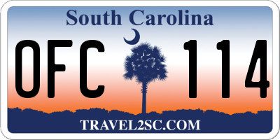 SC license plate OFC114