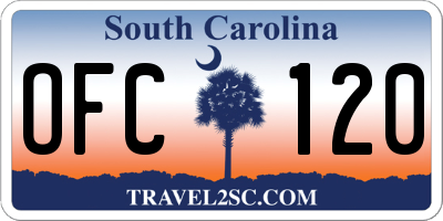 SC license plate OFC120