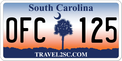 SC license plate OFC125