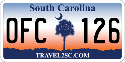 SC license plate OFC126
