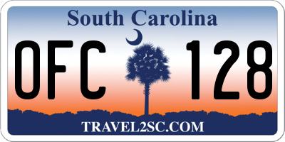 SC license plate OFC128