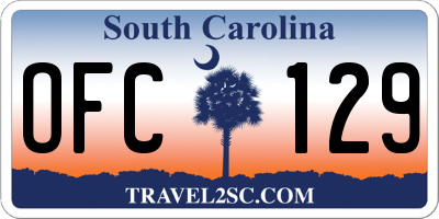 SC license plate OFC129