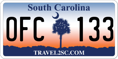 SC license plate OFC133