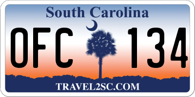 SC license plate OFC134