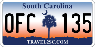 SC license plate OFC135