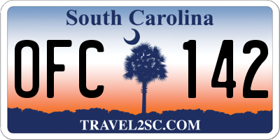 SC license plate OFC142