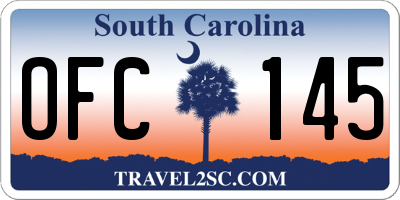 SC license plate OFC145