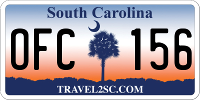 SC license plate OFC156