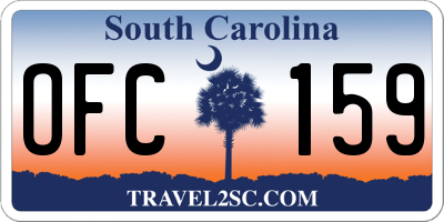 SC license plate OFC159