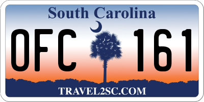 SC license plate OFC161