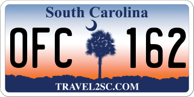 SC license plate OFC162