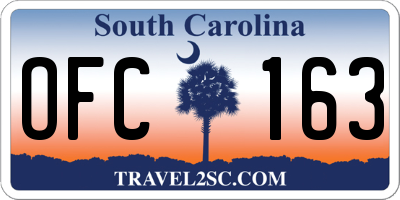 SC license plate OFC163