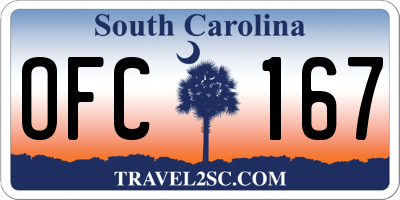 SC license plate OFC167
